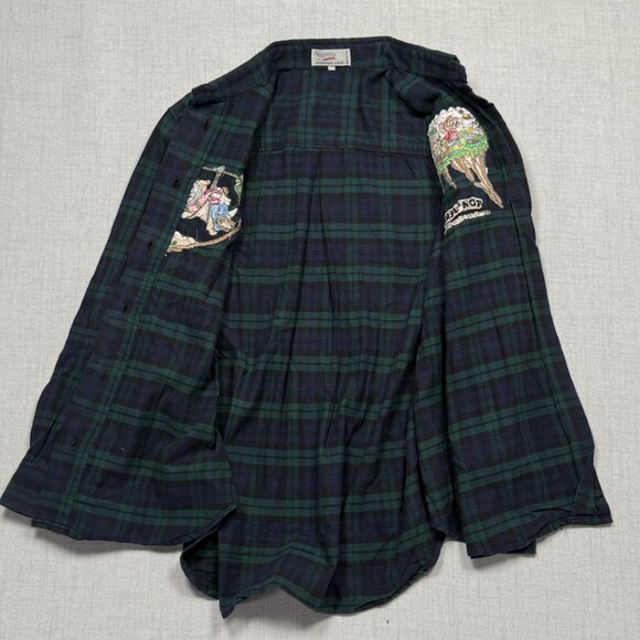 VTG Segreta by Emmanuel Schvili Plaid Button-Down Shirt Tom & Jerry Size 44 - Picture 6 of 14